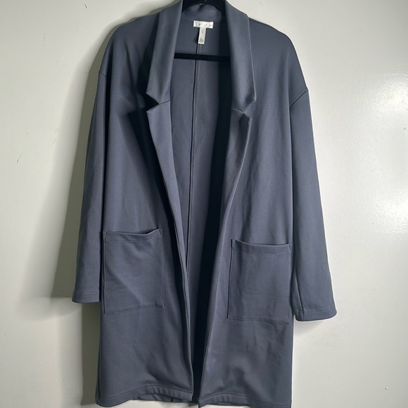 LEITH blue long blazer jacket size small open front